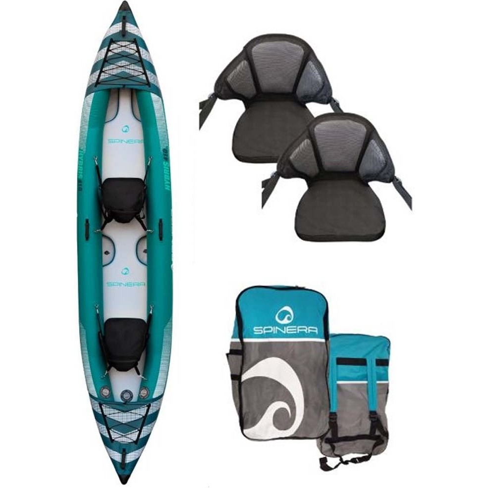 Spinera Hybris 410 HDDS 2 Person Inflatable Kayak Package Including Bag, Fins & 2 Seats